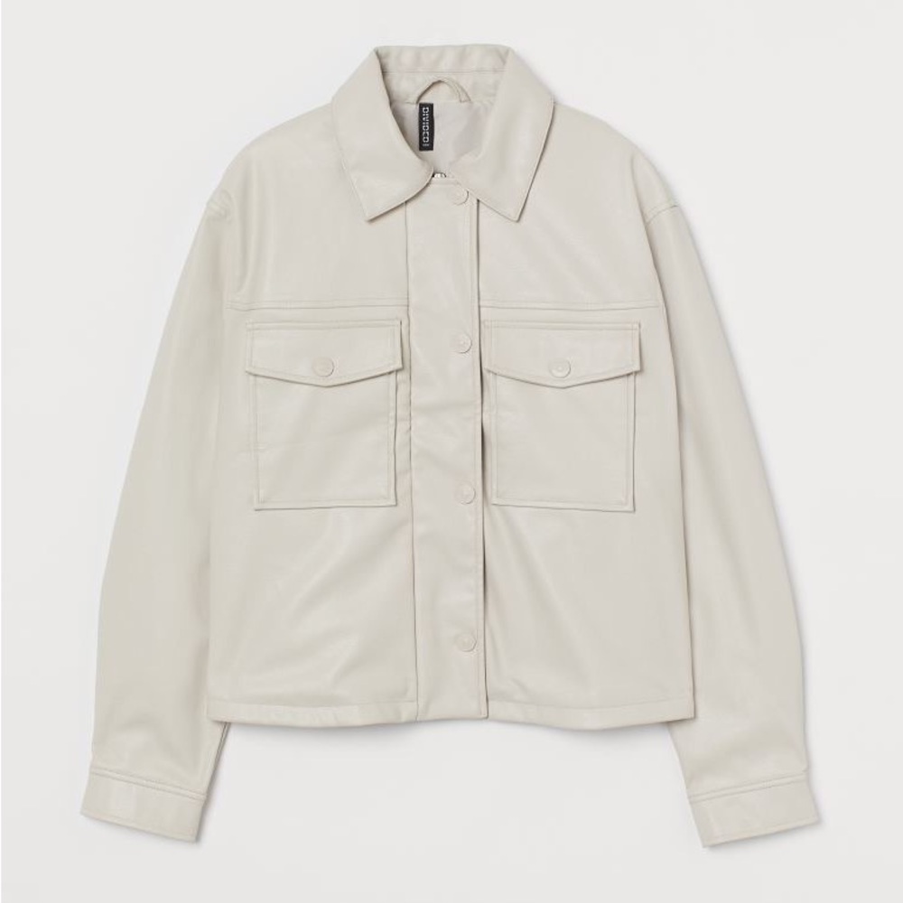 H&M Crop Faux Leather Shacket